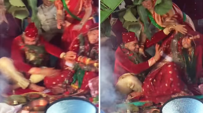 Watch: Bride and groom break into fight on wedding mandap | Sangbad Pratidin