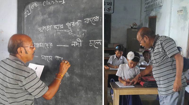 Man volunteerily teaching at school, where he came to admit his nephew 20 years ago | Sangbad Pratidin