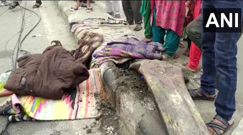 Four people were killed as a speeding truck ran over people sleeping on a road divider in Delhi's Seemapuri | Sangbad Pratidin