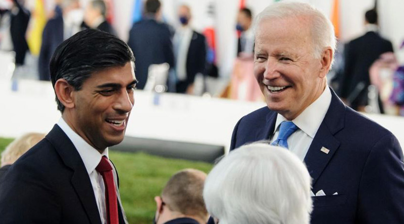 US President Joe Biden mispronounced UK President Rishi Sunak's name। Sangbad Pratidin