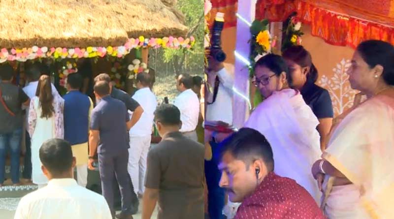 CM Mamata Banerjee offers puja to Bonobibi Temple at Hingalganj