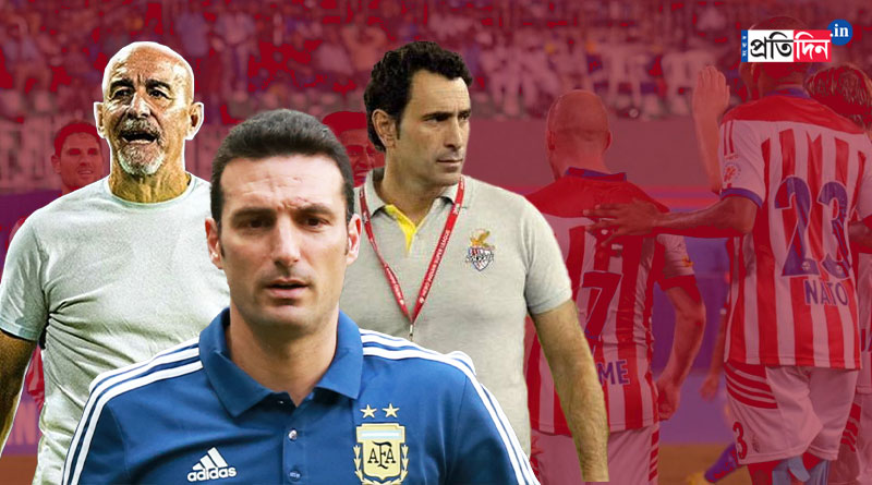 Kolkata connection with Argentina head coach Lionel Scaloni and Support Staff Pablo Aimar । Sangbad Pratidin