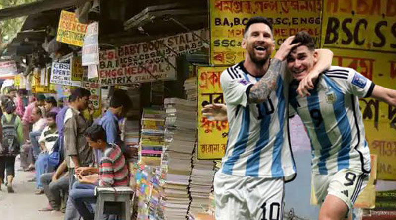 World Cup Football fever grips College street, Kolkata's book heaven dols out exciting offer। Sangbad Pratidin