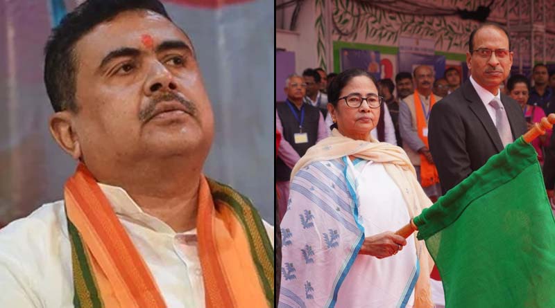 Suvendu Adhikari attacks Mamata Banerjee during Vande Bharat inauguration । Sangbad Pratidin