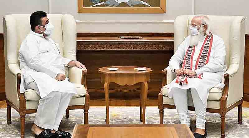 BJP leader Suvendu Adhikari meets PM Modi at Parliament | Sangbad Pratidin