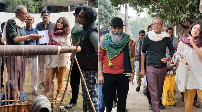 Nobel Laureate Abhijit Banerjee visits Textile factory of Ketugram after getting a gift from here when he was in Paris | Sangbad Pratidin