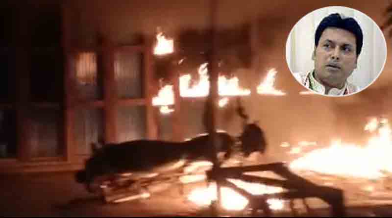 Former Tripura CM Biplab Deb's house vandalized | Sangbad Pratidin