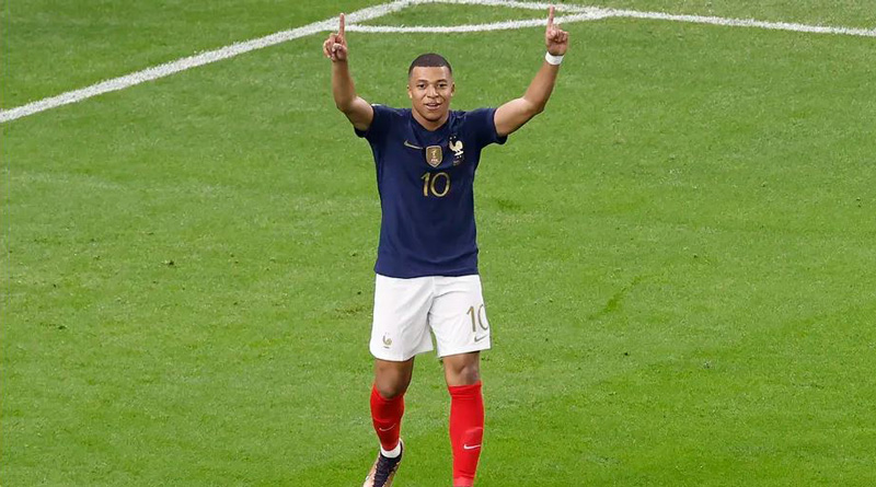 Kylian Mbappe scores a goal against Greece in Euro qualifier । Sangbad Pratidin