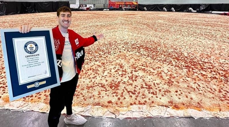 Pizza Hut breaks Guinness World Record by making world's largest pizza | Sangbad Pratidin