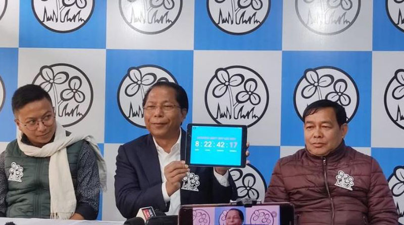 TMC installs countdown clock in Meghalaya। Sangbad Pratidin