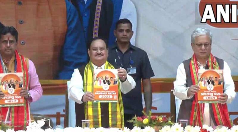 With Lot of promises following TMC Govt's schemes BJP launches manifesto for Tripura | Sangbad Pratidin