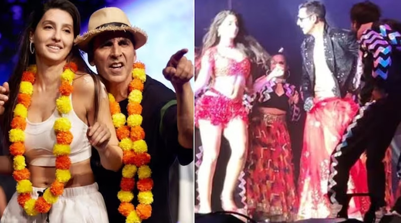 Akshay Kumar wears red lehenga with Nora Fatehi as they perform their first show in Atlanta| Sangbad Pratidin