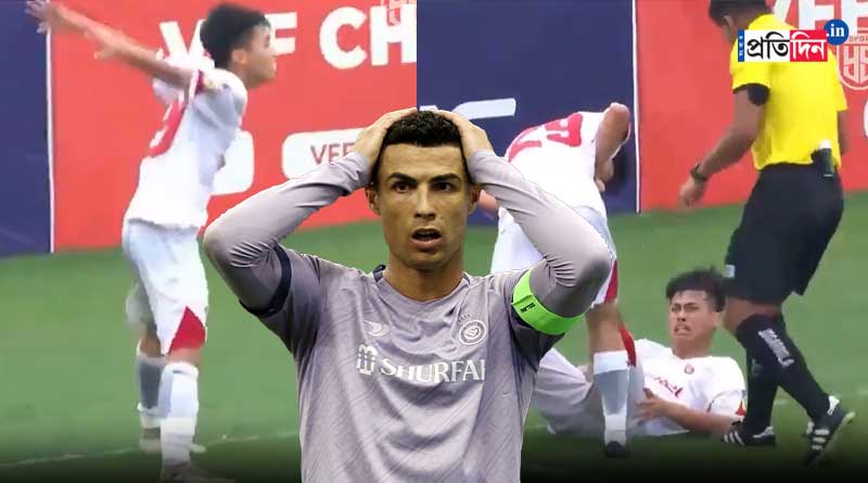 A young footballer injured himself while trying to imitate Cristiano Ronaldo । Sangbad Pratidin