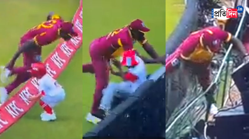 Rovman Powell nearly wipes out ball boys in high-scoring T20I between South Africa and West Indies । Sangbad Pratidin