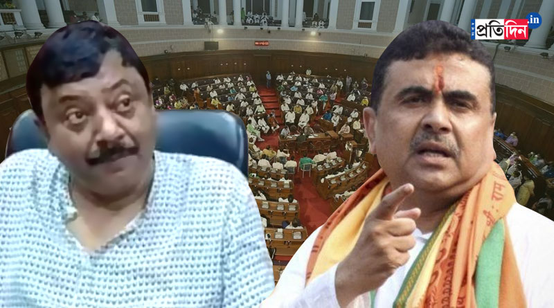 Opposition leader Suvendu Adhikari threatens Minister Partha Bhowmick in Assembly | Sangbad Pratidin