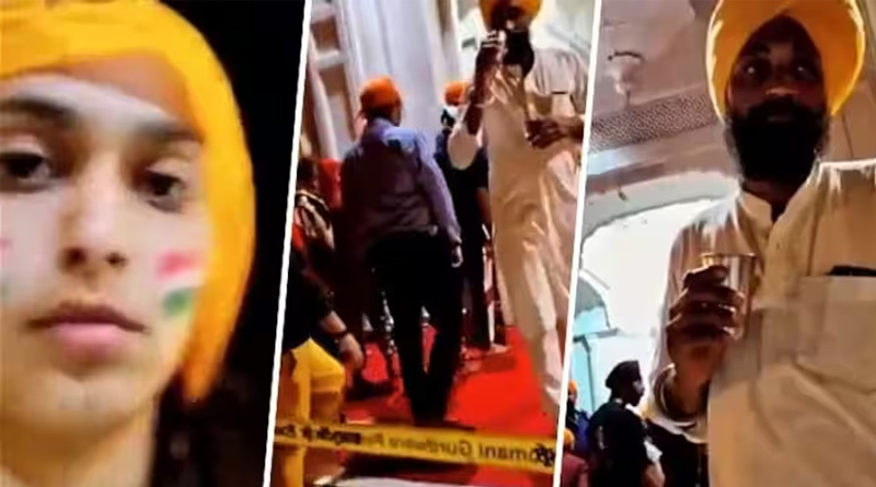 Woman stopped at Amritsar Golden temple for drawing tricolor on face | Sangbad Pratidin
