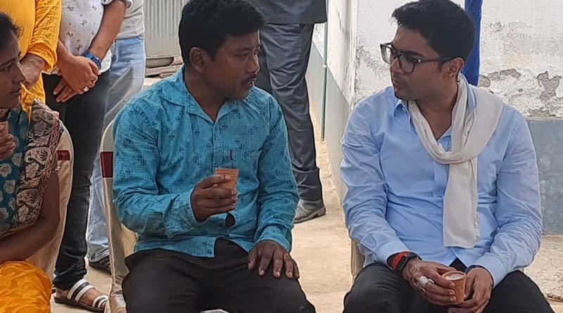 Abhishek Banerjee had tea with Rajbanshi family in Raiganj, North Dinajpur | Sangbad Pratidin