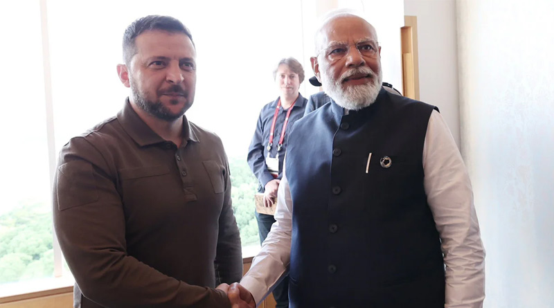 PM Narendra Modi Meets Ukraine President Volodymyr Zelenskyy For First Time Since Russia's Invasion | Sangbad Pratidin