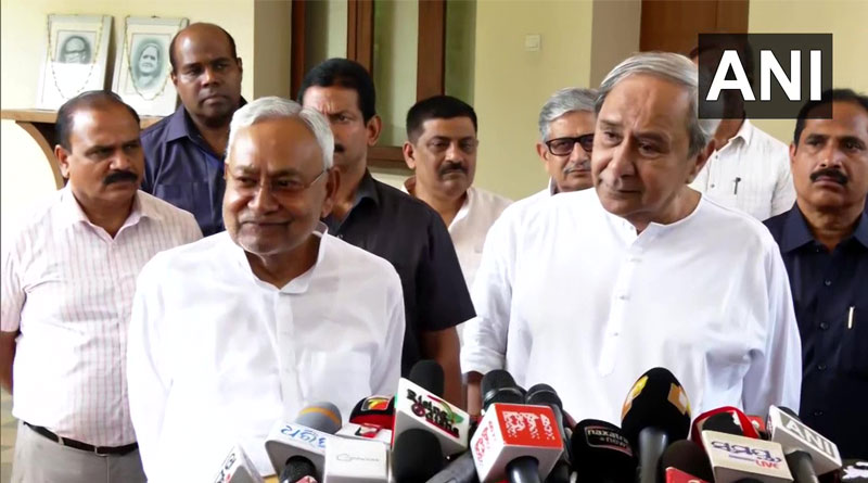 Nitish Kumar today met his Odisha counterpart and Biju Janata Dal chief Naveen Patnaik | Sangbad Pratidin