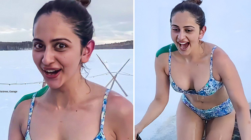 Actress Rakul Preet Singh took dip in icy-cold water wearing Bikini in minus 15 degree | Sangbad Pratidin
