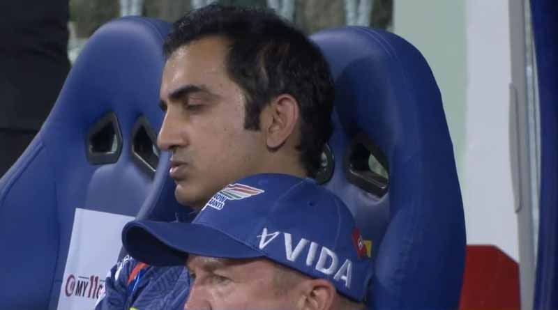 Gautam Gambhir reacted after Naveen Ul Haq conceded 19 runs । Sangbad Pratidin