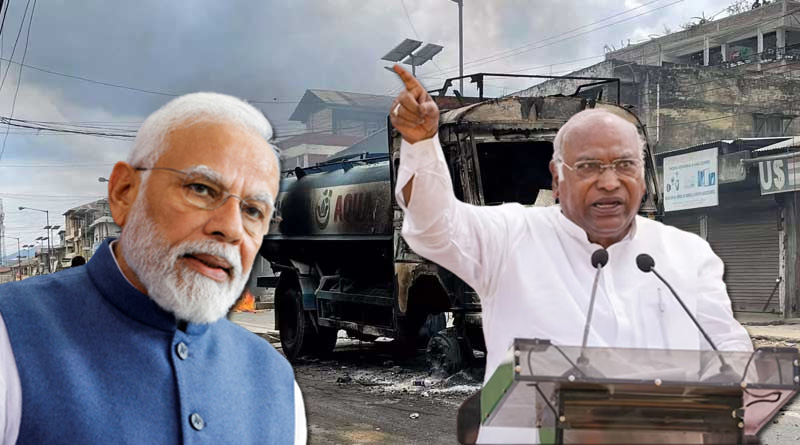 Congress President Mallikarjun Kharge questions PM Modi's 'silence' as border state burns | Sangbad Pratidin