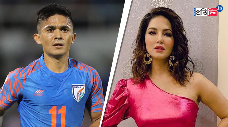Sunil Chhetri is the favourite footballer of Sunny Leone । Sangbad Pratidin