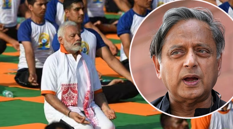 Shashi Tharoor's shoutout for PM In response to Congress's Yoga day tweet | Sangbad Pratidin