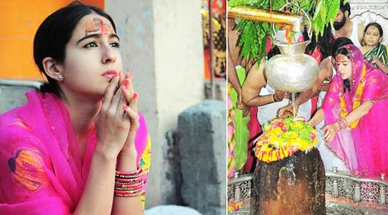 মহাকাল মন্দিরে সারা আলি খান 