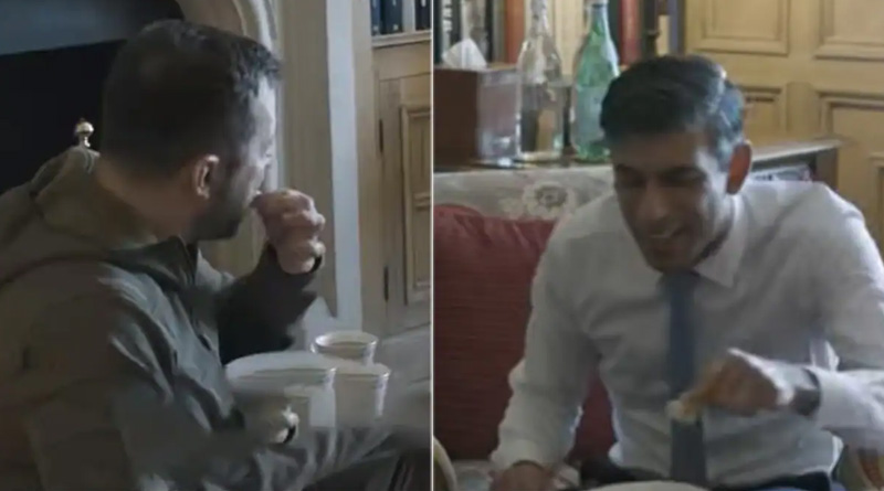 Volodymyr Zelensky tastes barfi made by Rishi Sunak's mother, video goes viral | Sangbad Pratidin