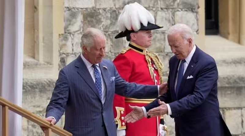 'Confused' Joe Biden escorted by King Charles across lawn। Sangbad Pratidin