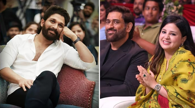 Sakshi Dhoni who is a huge fan of Allu Arjun met the actor | Sangbad Pratidin