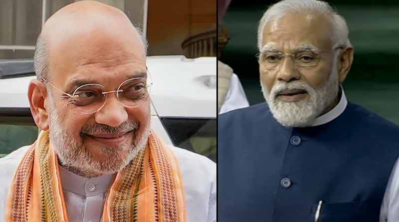 Narendra Modi has taken the name of Amit Shah for 58 times in 2 hours address in Lok Sabha । Sangbad Pratidin