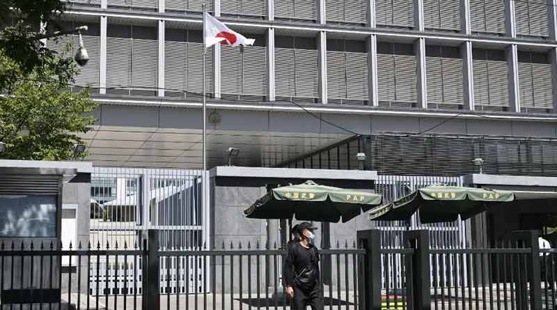 China citizens threw brick At Japan's embassy in Beijing। Sangbad Pratidin