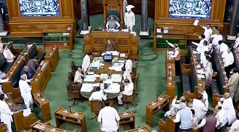 Why Sansad TV's ticker sparked opposition fury during no-confidence debate। Sangbad Pratidin
