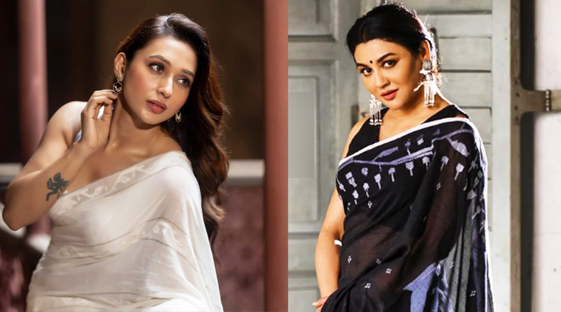Mimi Chakraborty, Jaya Ahsan's look in Dhakai Jamdani Saree