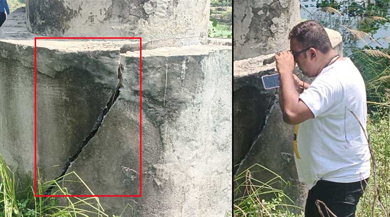 Crack at Behula bridge at Maldah, IC warns department by sending pictures |Sangbad Pratidin