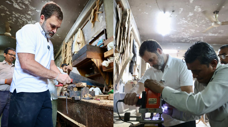 Rahul Gandhi visits the furniture market in Delhi | Sangbad Pratidin