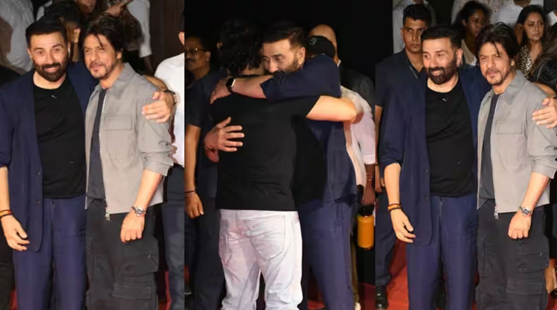 Shah Rukh Khan and Sunny Deol hugged each other at Gadar 2 success party | Sangbad Pratidin
