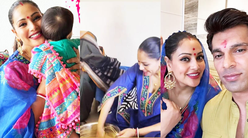 Bipasha Basu performs Satyanarayan Puja at Home | Sangbad Pratidin