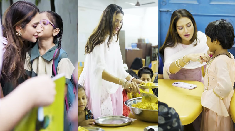 Nusrat Jahan serves biryani for orphans on Milad-Un-Nabi | Sangbad Pratidin