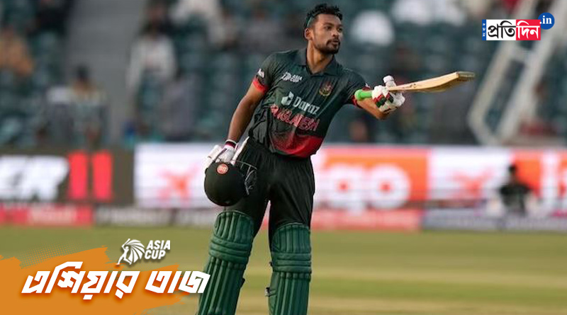 Asia Cup 2023: Bangladesh's Shanto dedicates century vs Afghanistan to his son । Sangbad Pratidin