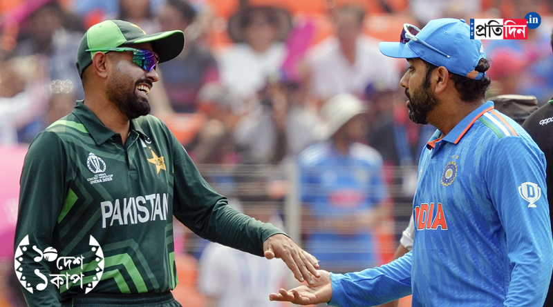 ICC ODI World Cup 2023: Pakistan captain Babar Azam received by boos at the toss by the Ahmedabad crowd । Sangbad Pratidin
