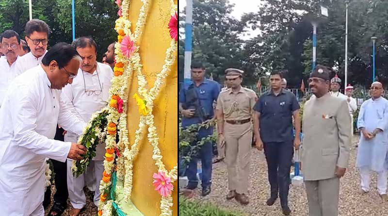 TMC avoids Governor C V Anand Bose at Mayo Road on the ocassion of Gandhi Birthday | Sangbad Pratidin