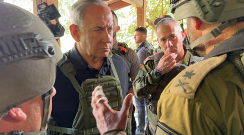'More is coming', Israel PM Benjamin Netanyahu meets troops on Gaza border। Sangbad Pratidin