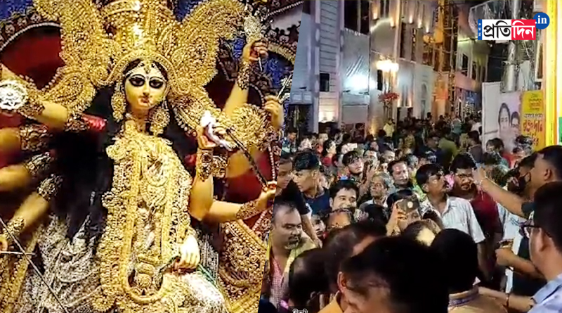 Durga Puja 2023: Traffic goes slow in VIP E M Bypass due to crowd at Shreebhumi | Sangbad Pratidin