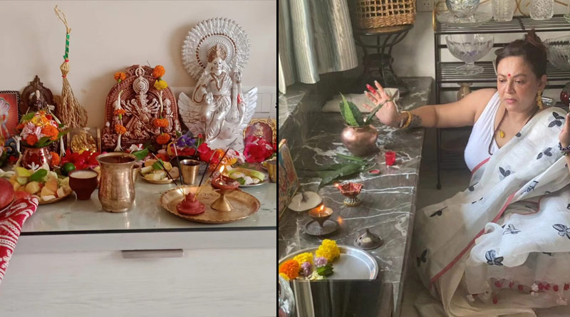 Actress Sreelekha Mitra did Laxmi Puja at Mumbai | Sangbad Pratidin