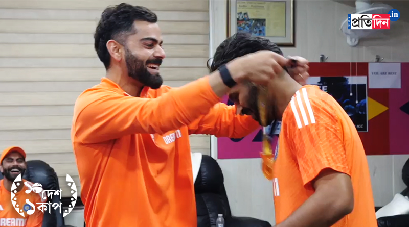 ODI World Cup 2023: Virat Kohli makes a beautiful gesture by passing the best fielder medal to Shardul Thakur । Sangbad Pratidin