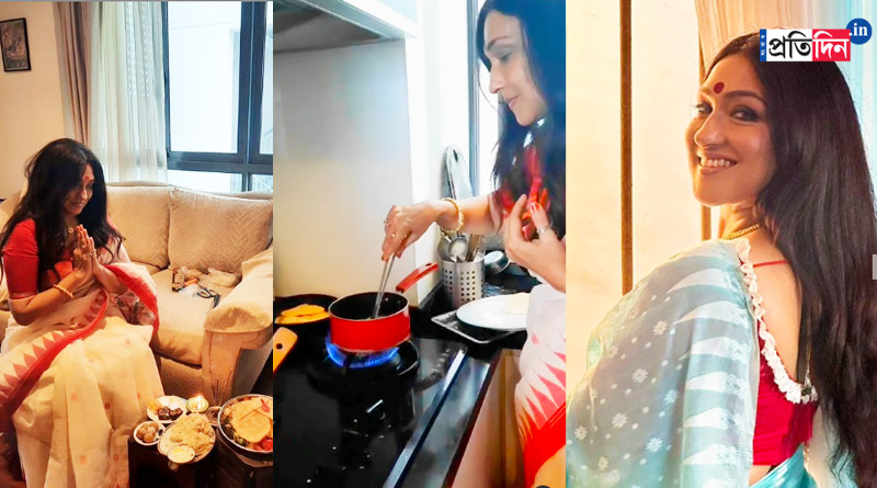 Laxmi Puja 2023: Rituparna Sengupta arranges Puja in Singapore home | Sangbad Pratidin