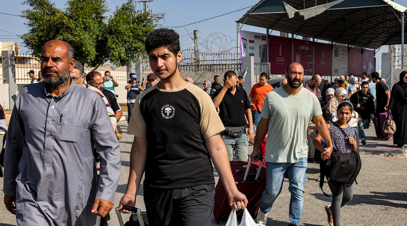 First group of foreign passport holders leave Gaza through Rafah | Sangbad Pratidin